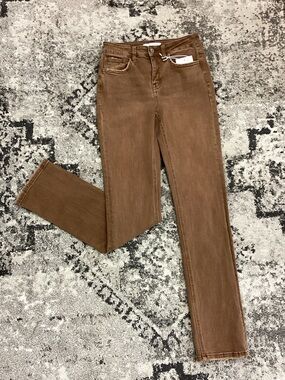 Flying Monkey Women's High-Rise Straight Jeans in Brown F5516TOF